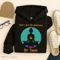 Funny Yoga Meditation Zen Gift Don't Just Do Something Hoodie thumb 4