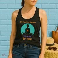 Funny Yoga Meditation Zen Gift Don't Just Do Something Women's Tank Top thumb 2