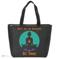 Funny Yoga Meditation Zen Gift Don't Just Do Something Tote Bag thumb 0
