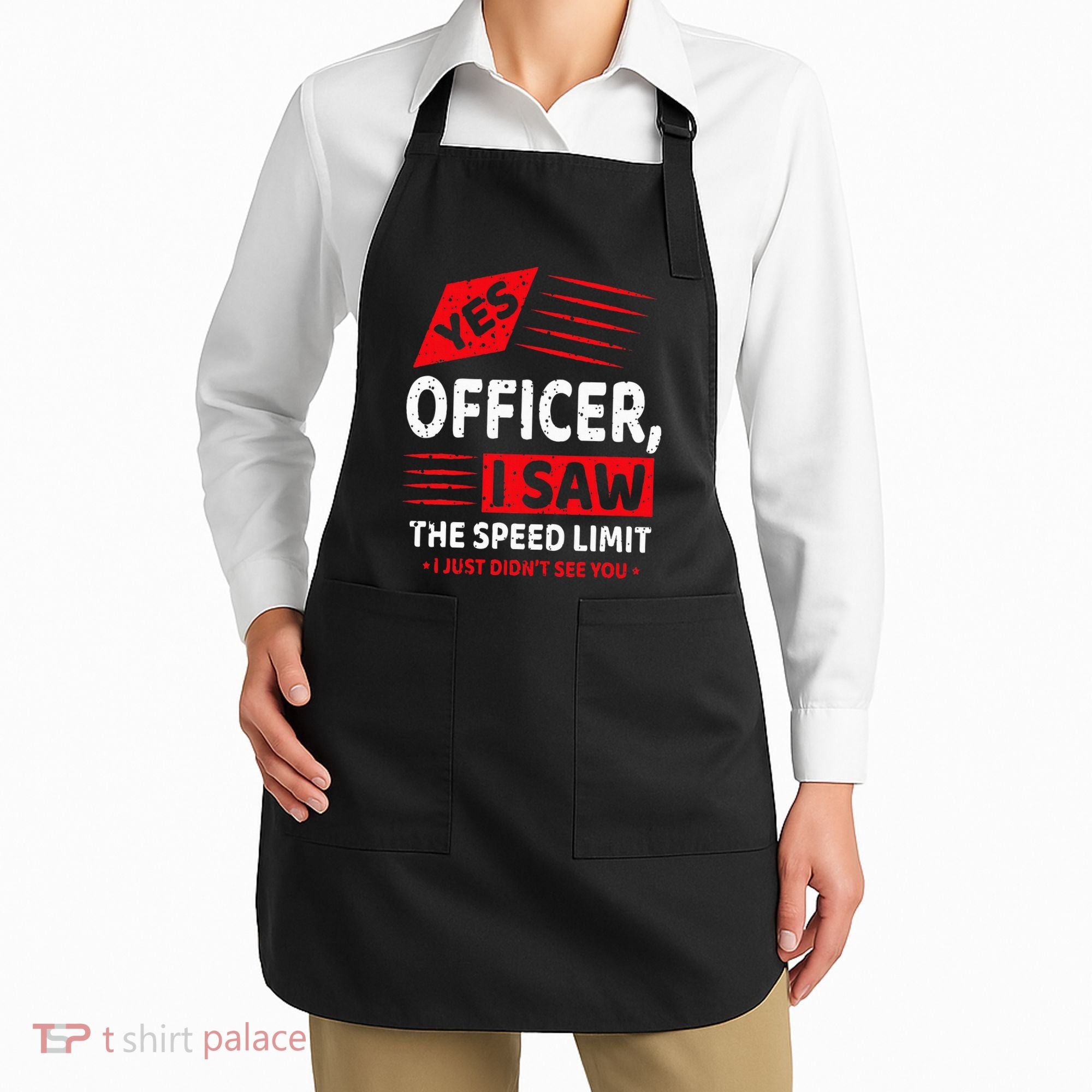 Funny Yes Officer Muscle Car Speedlimit Gears Mechanic Apron
