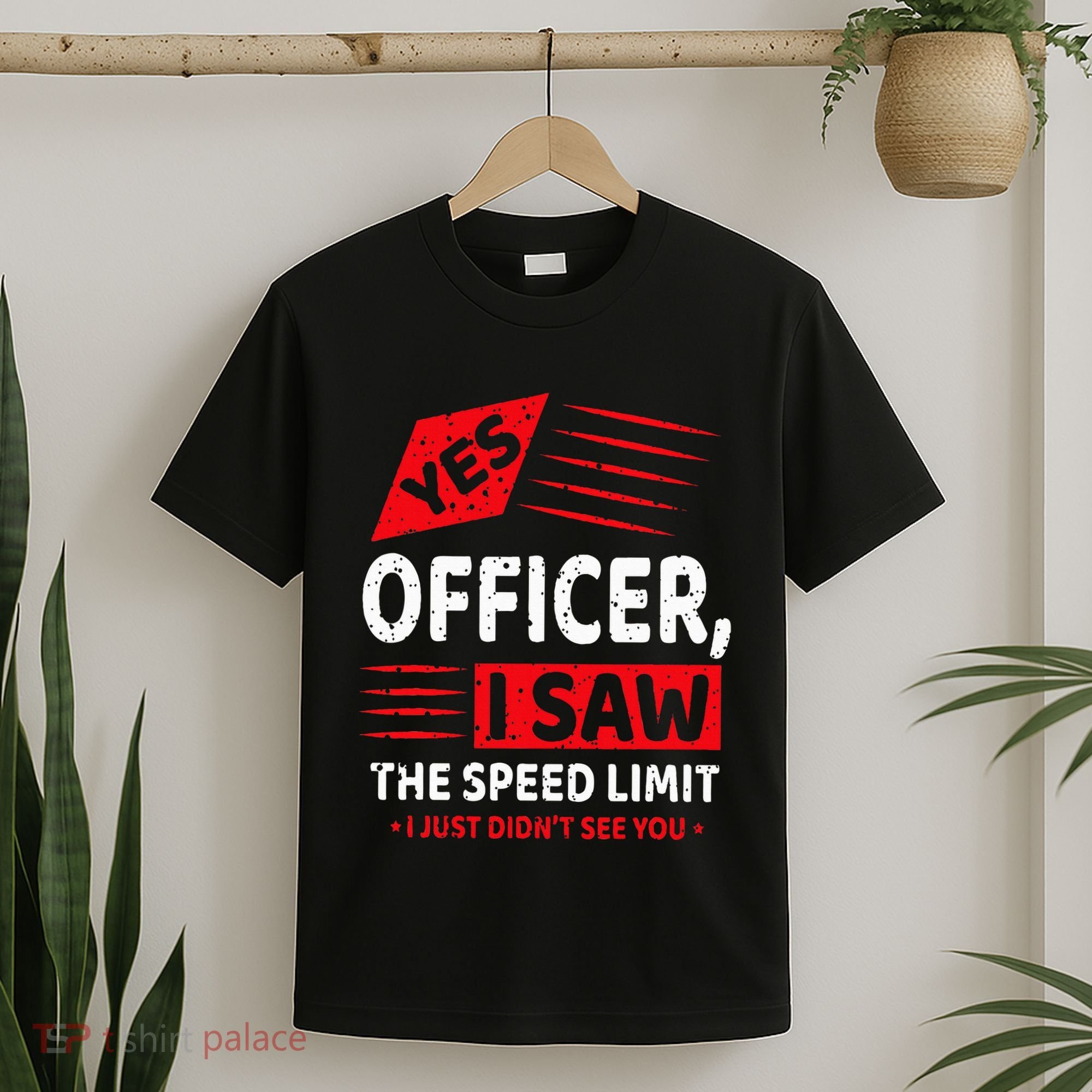 Funny Yes Officer Muscle Car Speedlimit Gears Mechanic T-Shirt