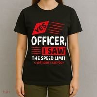 Funny Yes Officer Muscle Car Speedlimit Gears Mechanic T-Shirt thumb 4