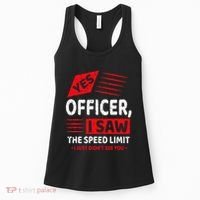 Funny Yes Officer Muscle Car Speedlimit Gears Mechanic Women's Tank Top thumb 0