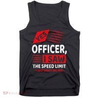 Funny Yes Officer Muscle Car Speedlimit Gears Mechanic Tank Top thumb 0