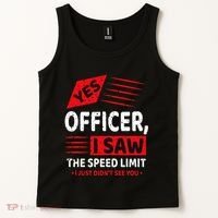 Funny Yes Officer Muscle Car Speedlimit Gears Mechanic Tank Top thumb 2