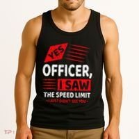 Funny Yes Officer Muscle Car Speedlimit Gears Mechanic Tank Top thumb 3