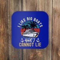 Funny Yacht Or Cruise Ship I Like Big Boats And I Cannot Lie Cute Gift Coaster thumb 0
