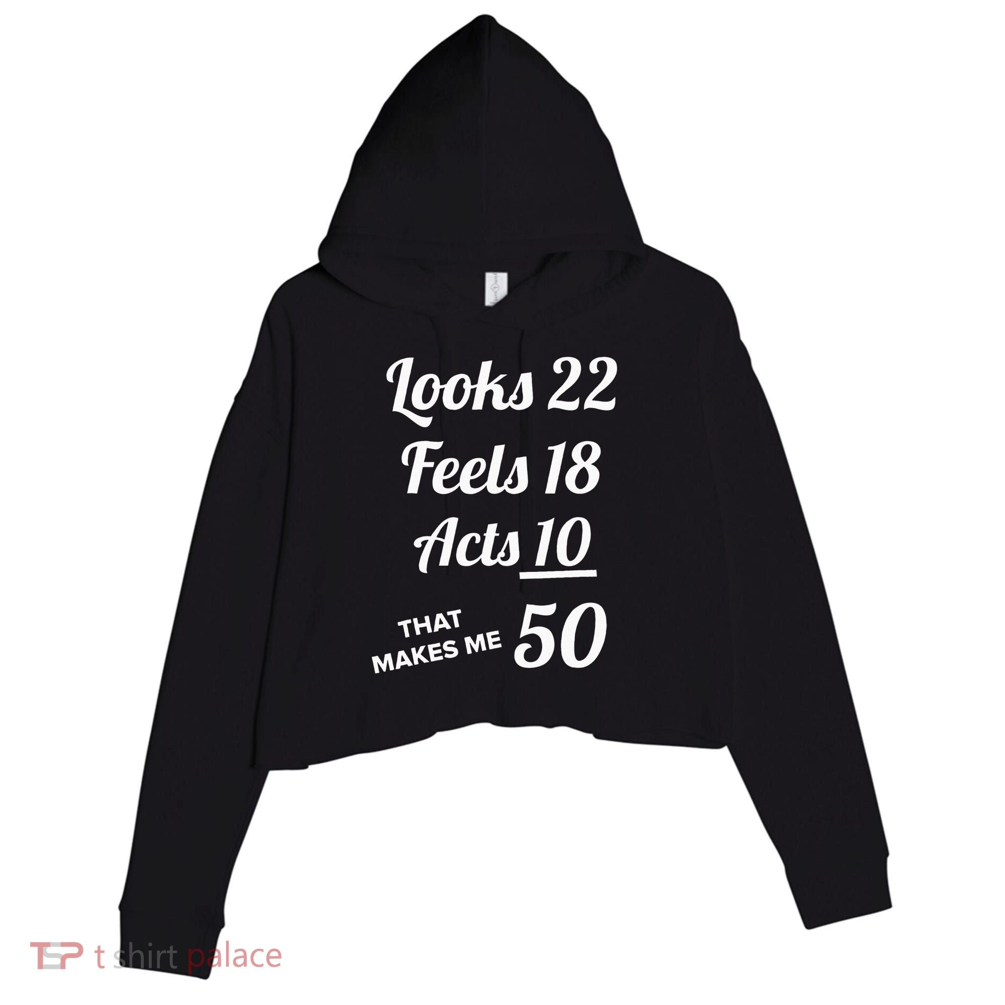 Fifty Years Old Birthday Present For 50 Year Old Crop Fleece Hoodie