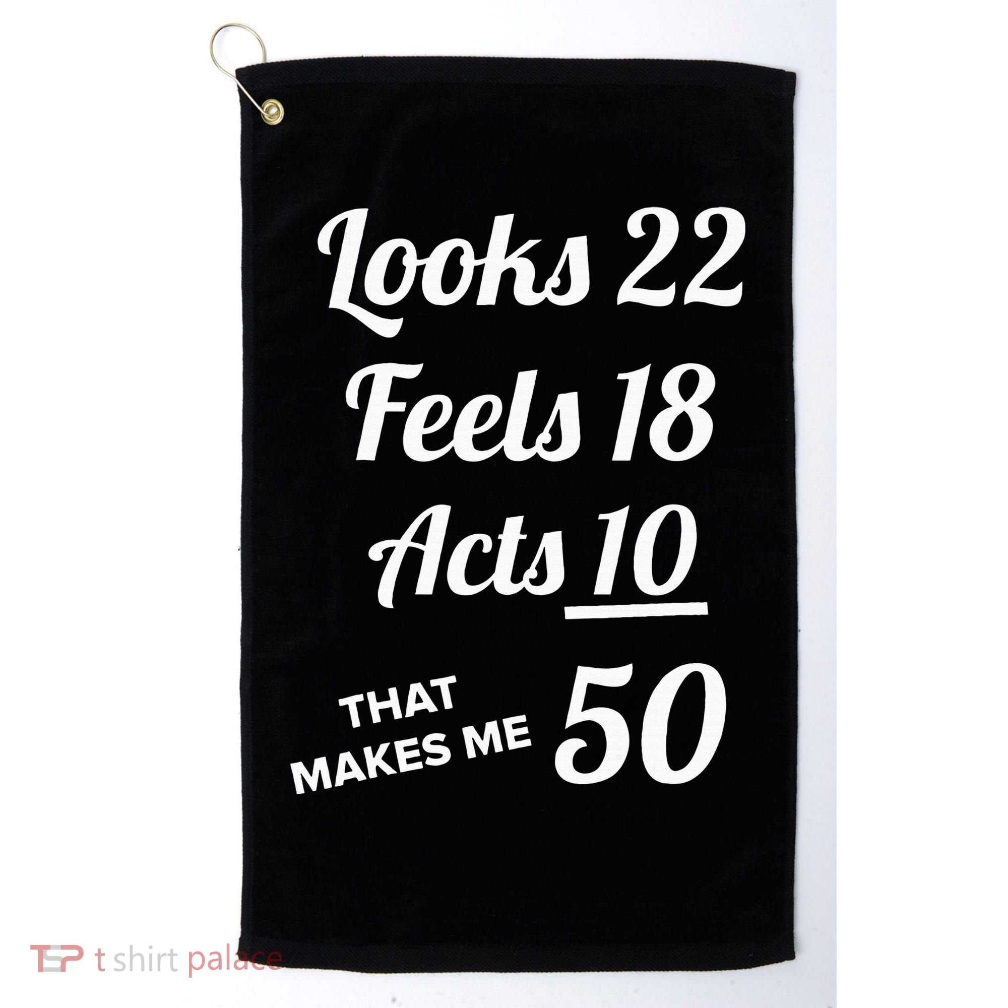 Fifty Years Old Birthday Present For 50 Year Old Golf Towel