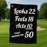 Fifty Years Old Birthday Present For 50 Year Old Golf Towel thumb 1