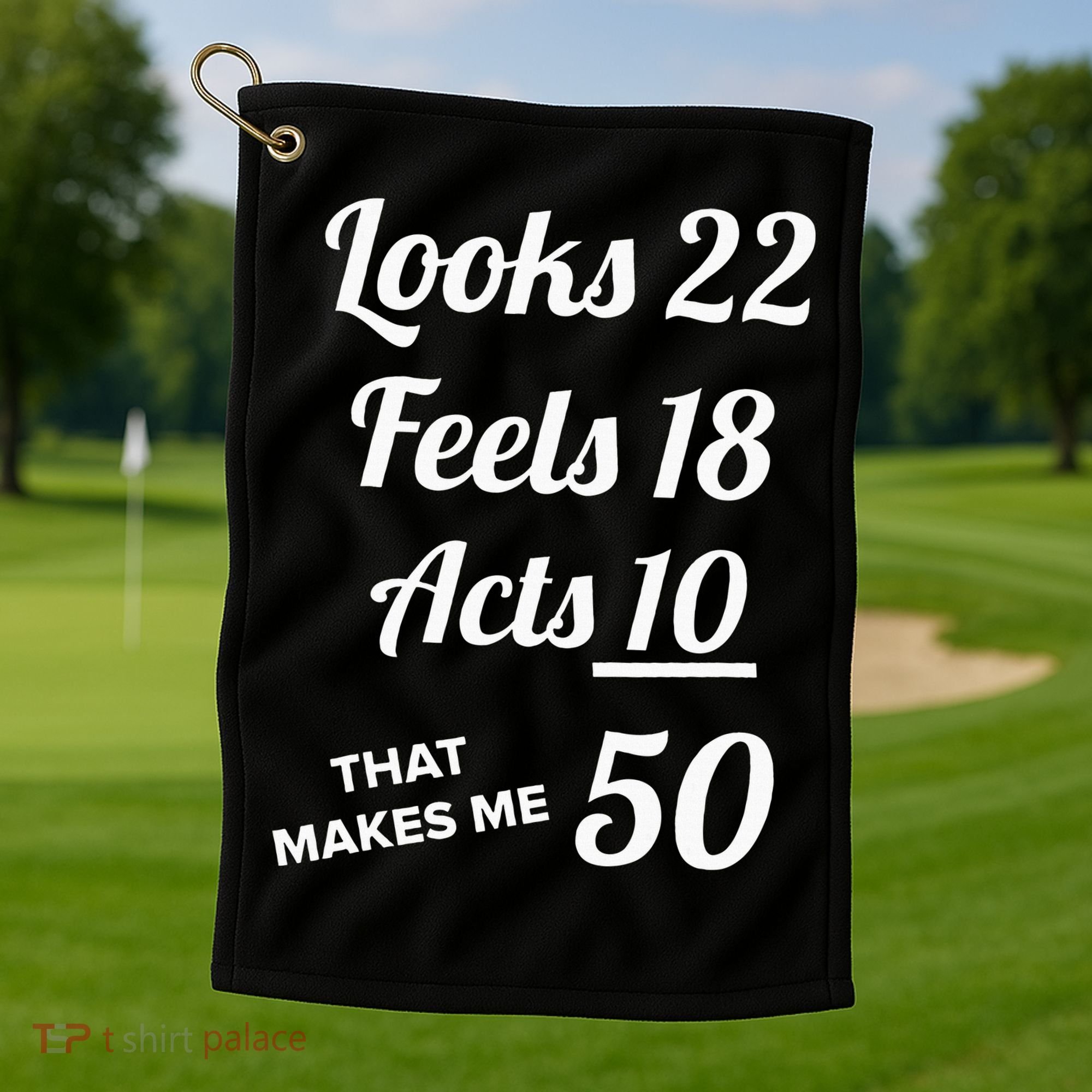 Fifty Years Old Birthday Present For 50 Year Old Golf Towel