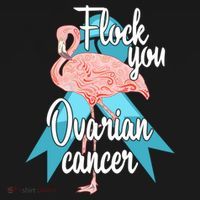 Flock You Ovarian Cancer Flamingo Survivor Warrior Chemo Gift Doggie Tank thumb 4