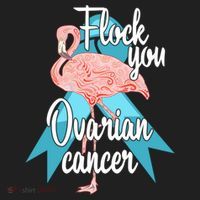 Flock You Ovarian Cancer Flamingo Survivor Warrior Chemo Gift Beanie thumb 2