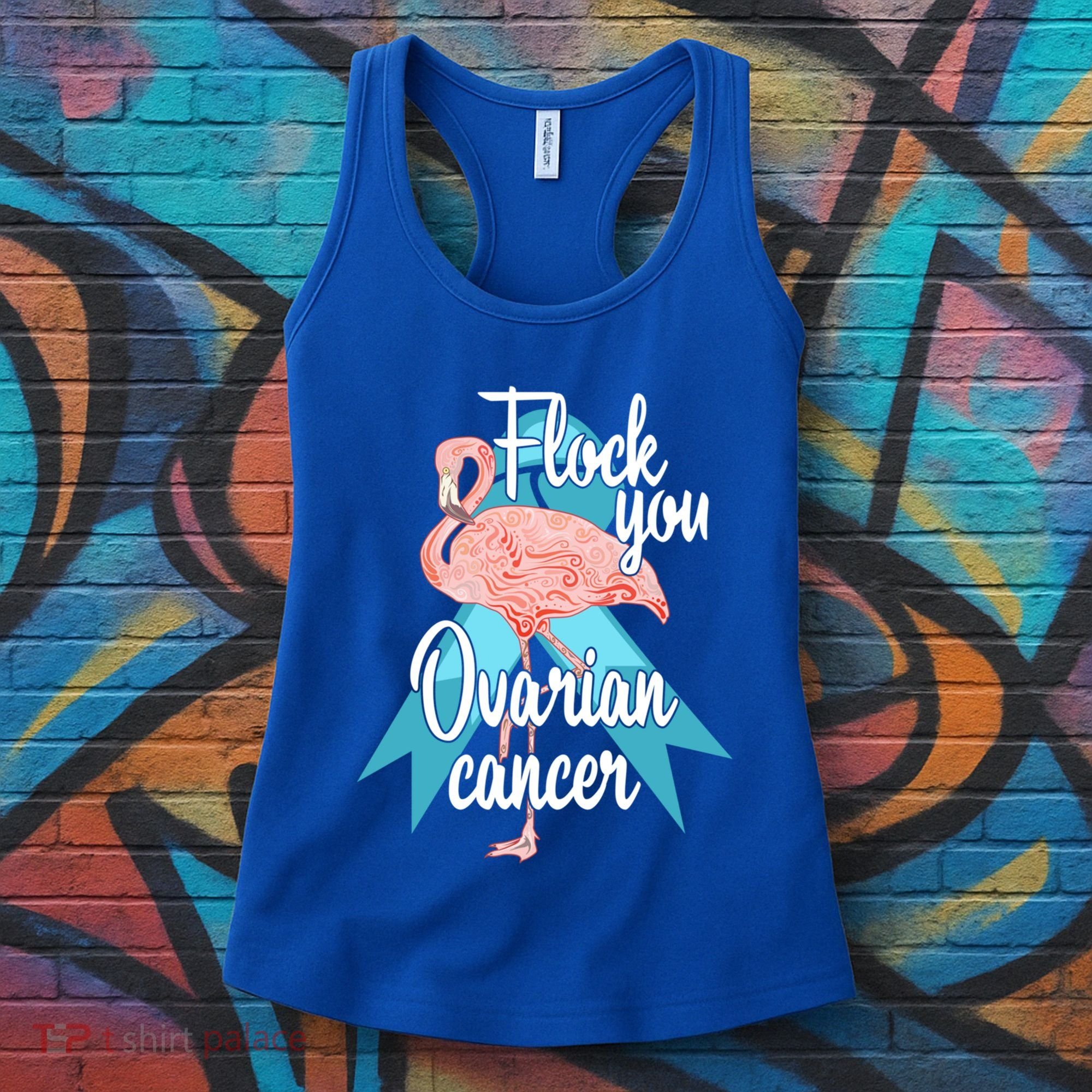 Flock You Ovarian Cancer Flamingo Survivor Warrior Chemo Gift Women's Tank Top