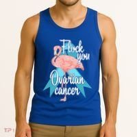 Flock You Ovarian Cancer Flamingo Survivor Warrior Chemo Gift Tank Top thumb 3