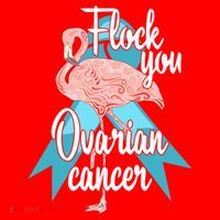 Flock You Ovarian Cancer Flamingo Survivor Warrior Chemo Gift Santa Hat thumb 1