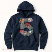 Five Year Old 5th Birthday Fire Truck Ambulance Police Car Hoodie thumb 0