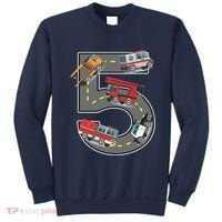 Five Year Old 5th Birthday Fire Truck Ambulance Police Car Sweatshirt thumb 0