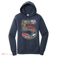 Five Year Old 5th Birthday Fire Truck Ambulance Police Car Women's Hoodie thumb 0
