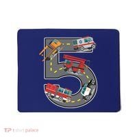 Five Year Old 5th Birthday Fire Truck Ambulance Police Car Mousepad thumb 0