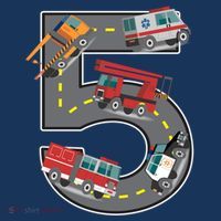 Five Year Old 5th Birthday Fire Truck Ambulance Police Car Women's Tank Top thumb 5