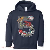 Five Year Old 5th Birthday Fire Truck Ambulance Police Car Toddler Hoodie thumb 0