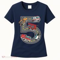 Five Year Old 5th Birthday Fire Truck Ambulance Police Car Women's T-Shirt thumb 0