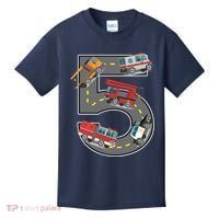 Five Year Old 5th Birthday Fire Truck Ambulance Police Car Kids T-Shirt thumb 0