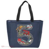 Five Year Old 5th Birthday Fire Truck Ambulance Police Car Tote Bag thumb 0