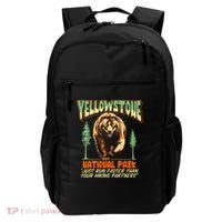 Funny Yellowstone Park Grizzly Bear Outrun Hiking Partners Backpack thumb 0