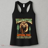 Funny Yellowstone Park Grizzly Bear Outrun Hiking Partners Women's Tank Top thumb 3