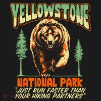 Funny Yellowstone Park Grizzly Bear Outrun Hiking Partners Tote Bag thumb 4
