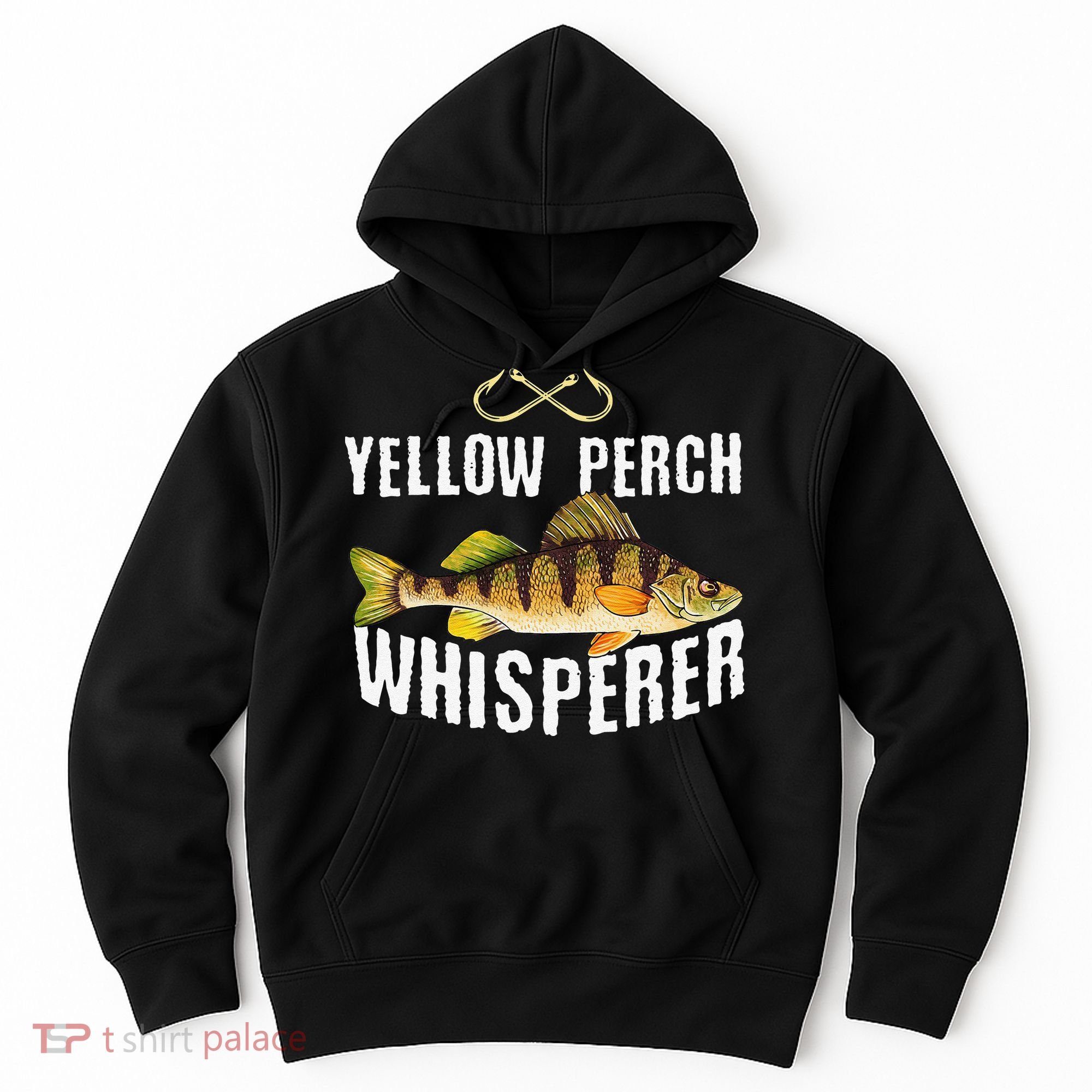 Funny Yellow Perch Fishing Freshwater Fisherman Graphic Hoodie