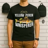 Funny Yellow Perch Fishing Freshwater Fisherman Graphic T-Shirt thumb 6
