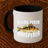 Funny Yellow Perch Fishing Freshwater Fisherman Graphic Coffee Mug thumb 2