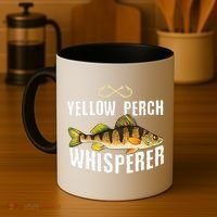 Funny Yellow Perch Fishing Freshwater Fisherman Graphic Coffee Mug thumb 4