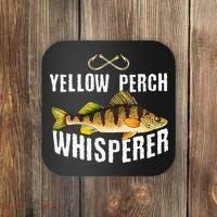 Funny Yellow Perch Fishing Freshwater Fisherman Graphic Coaster thumb 0