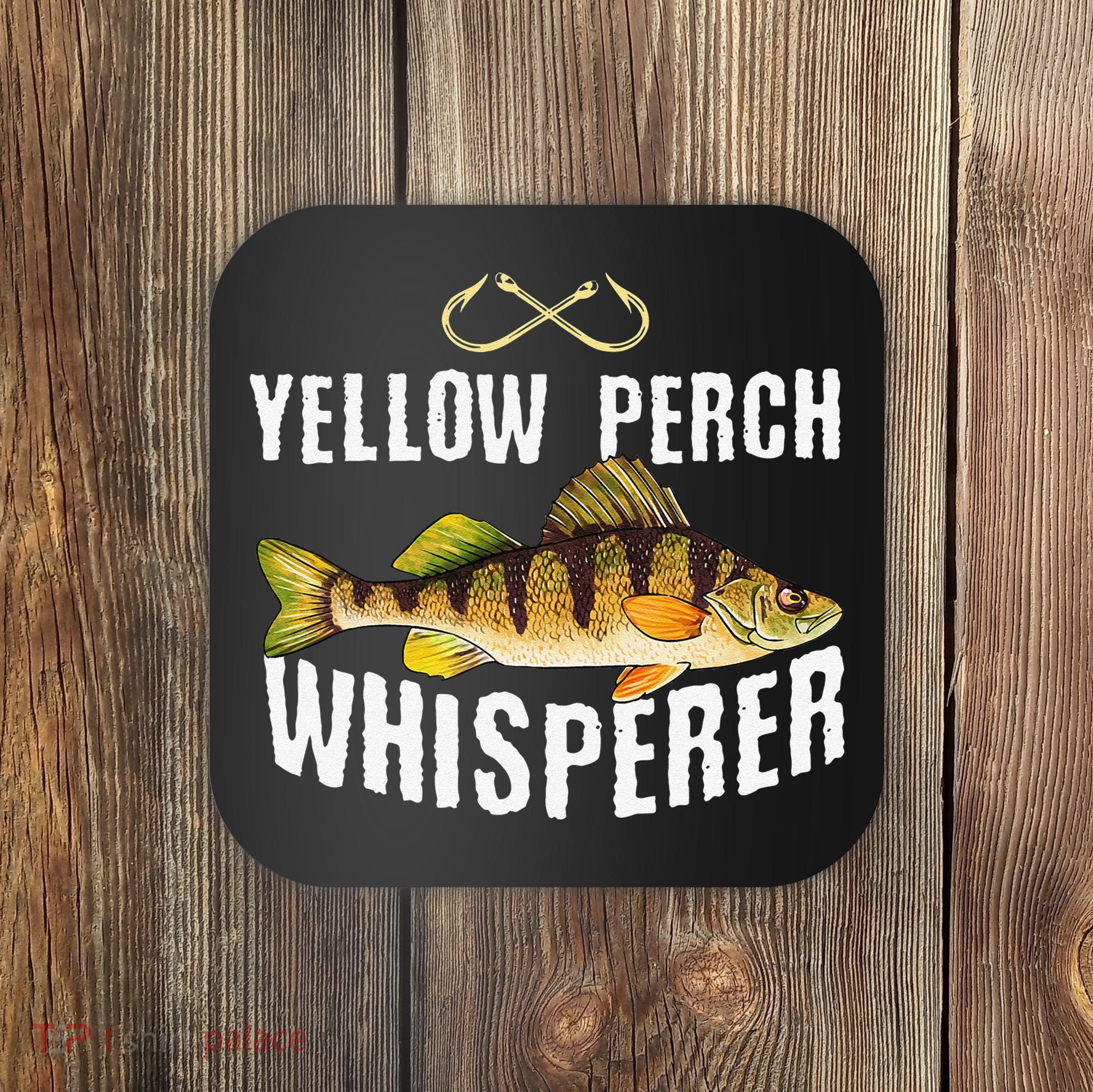 Funny Yellow Perch Fishing Freshwater Fisherman Graphic Coaster
