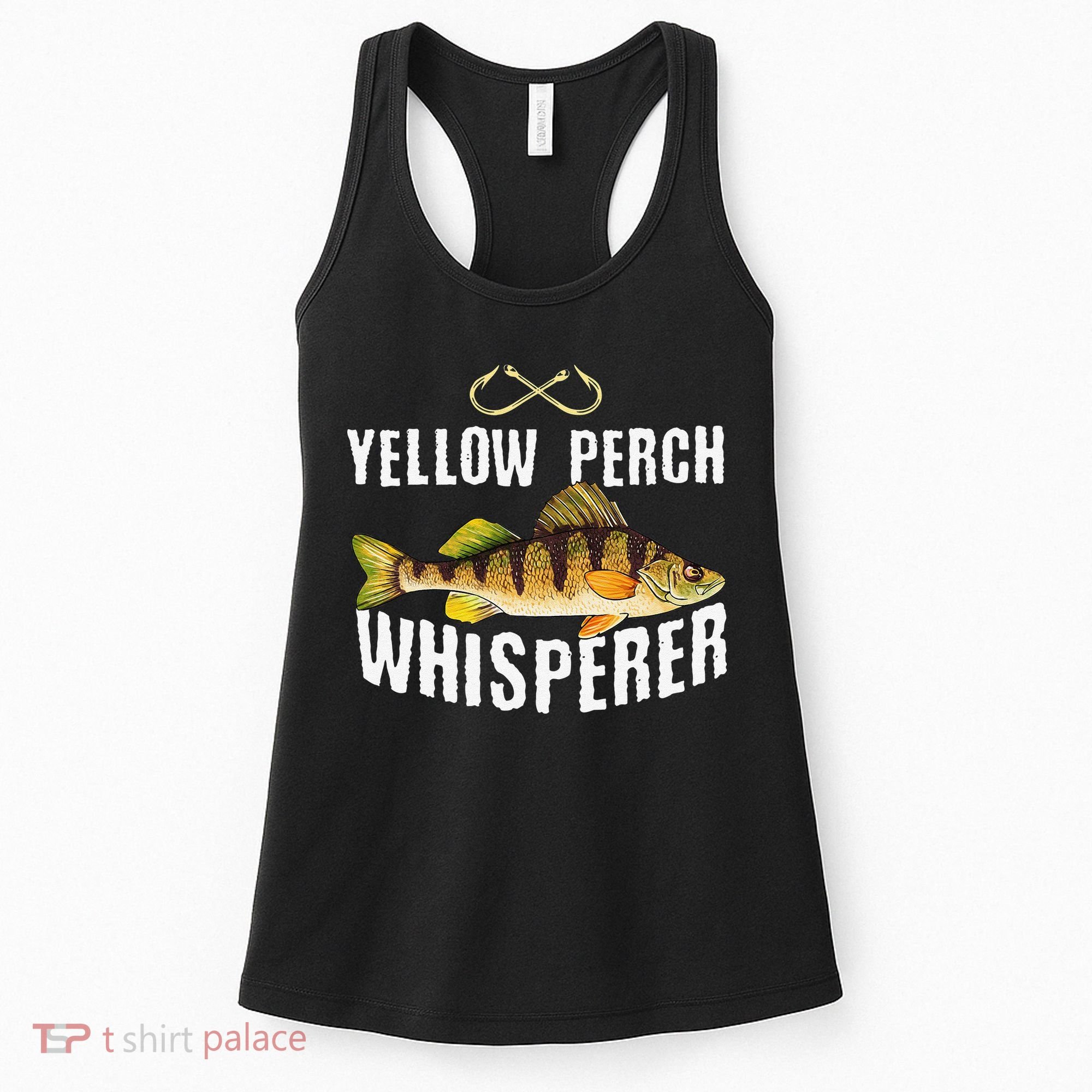 Funny Yellow Perch Fishing Freshwater Fisherman Graphic Women's Tank Top