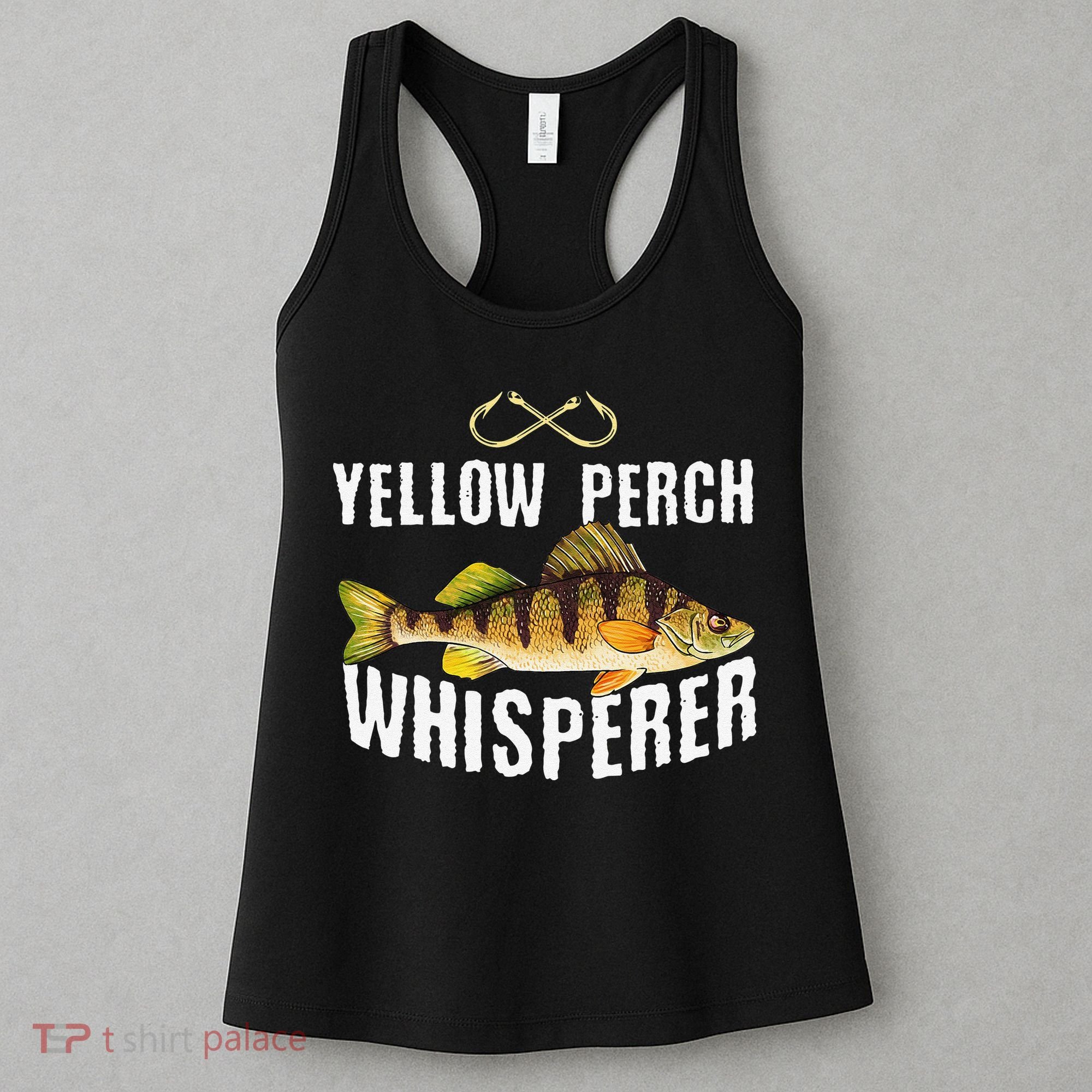 Funny Yellow Perch Fishing Freshwater Fisherman Graphic Women's Tank Top