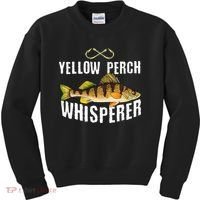 Funny Yellow Perch Fishing Freshwater Fisherman Graphic Kids Sweatshirt thumb 0
