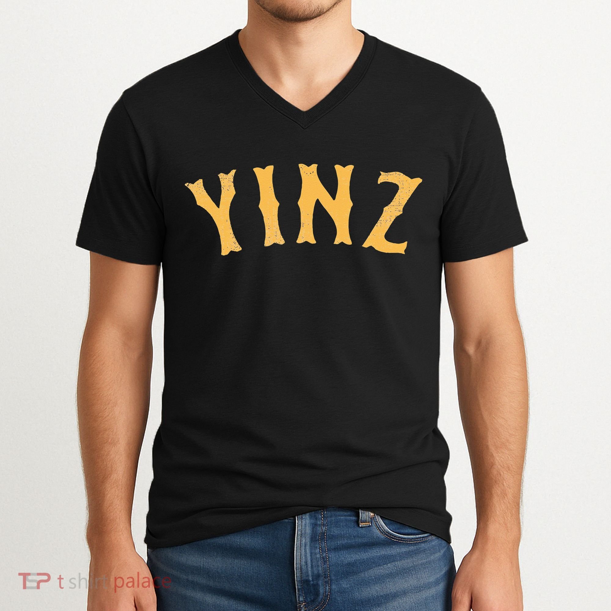 Funny Yinz Pittsburgh Pennsylvania Yinzer Souvenir V-Neck T-Shirt