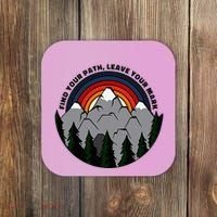 Find Your Path Leave Your Mark Outdoor Camping Retro Coaster thumb 0