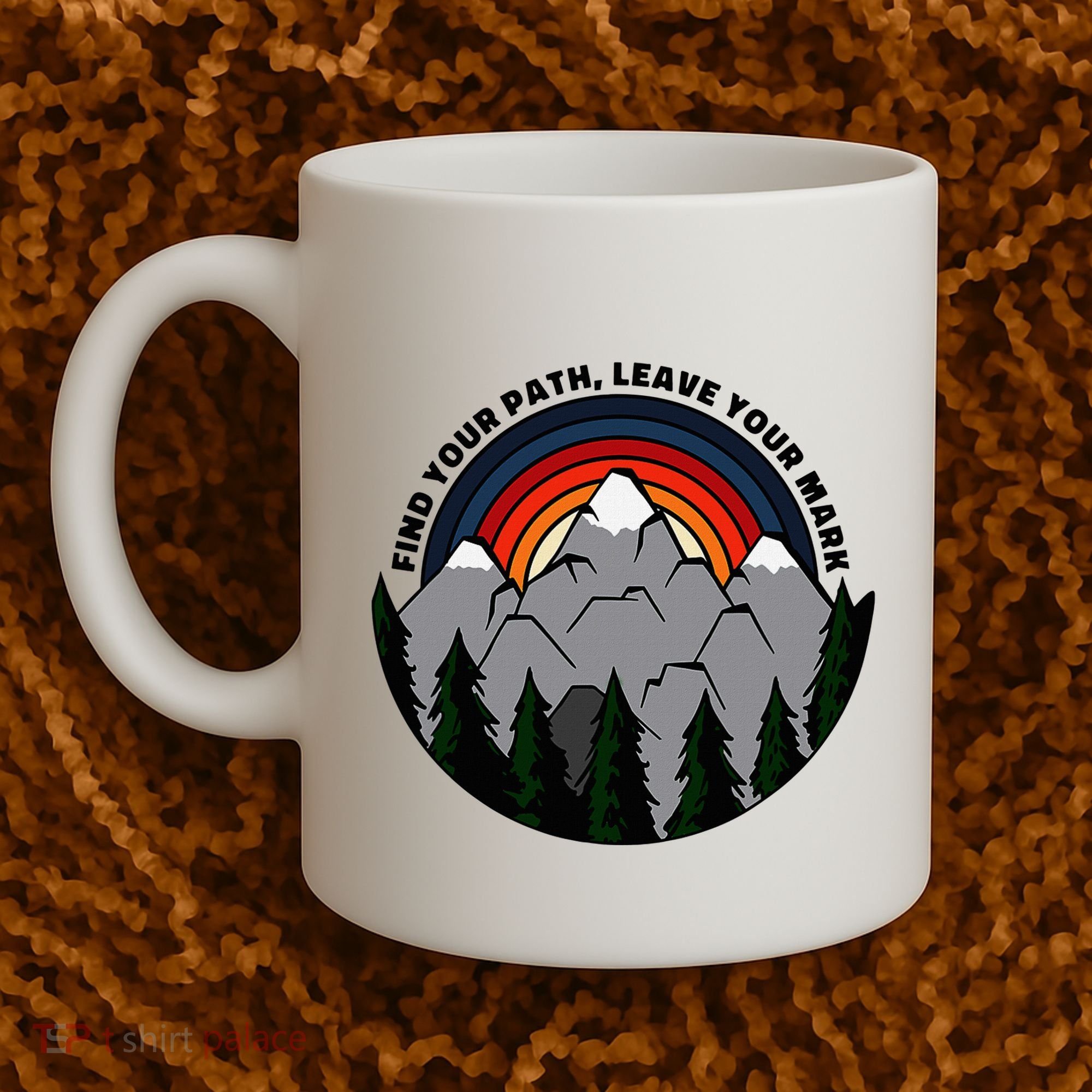 Find Your Path Leave Your Mark Outdoor Camping Retro Coffee Mug