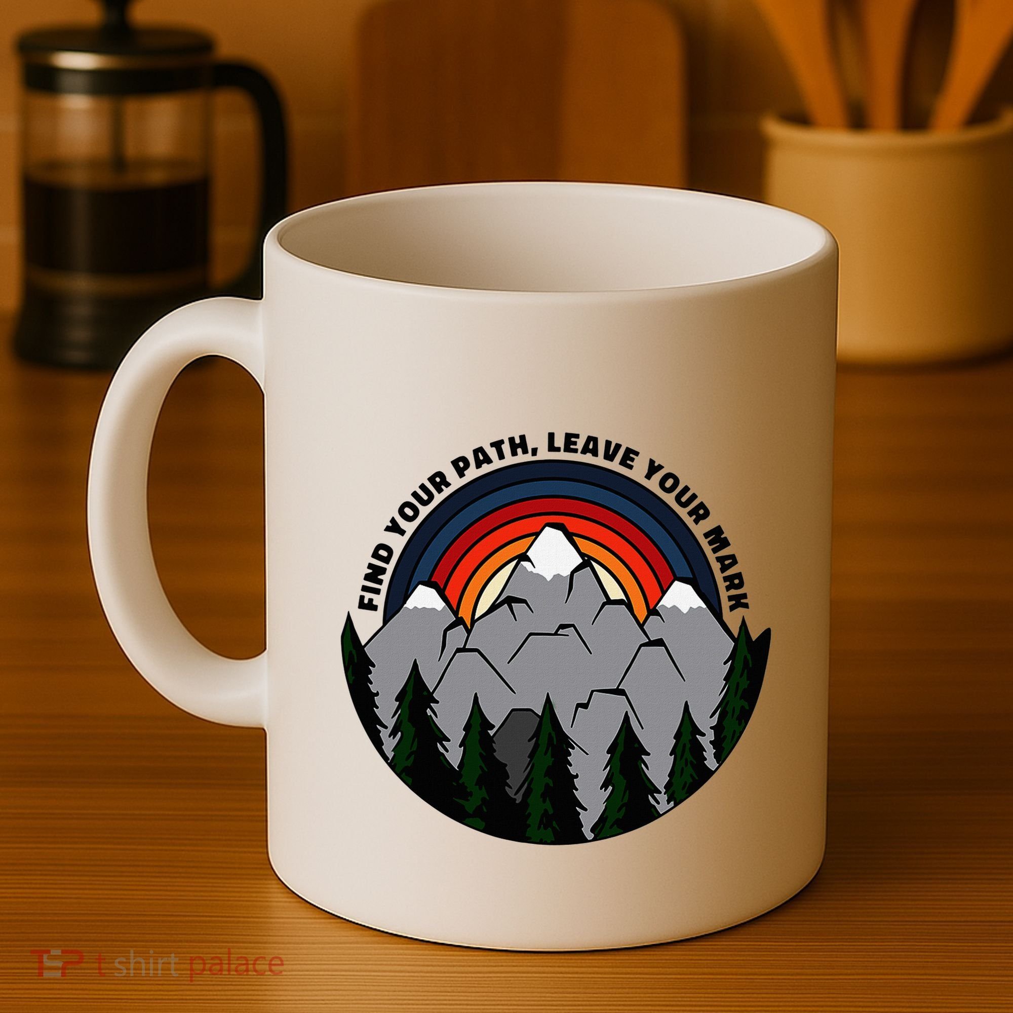 Find Your Path Leave Your Mark Outdoor Camping Retro Coffee Mug
