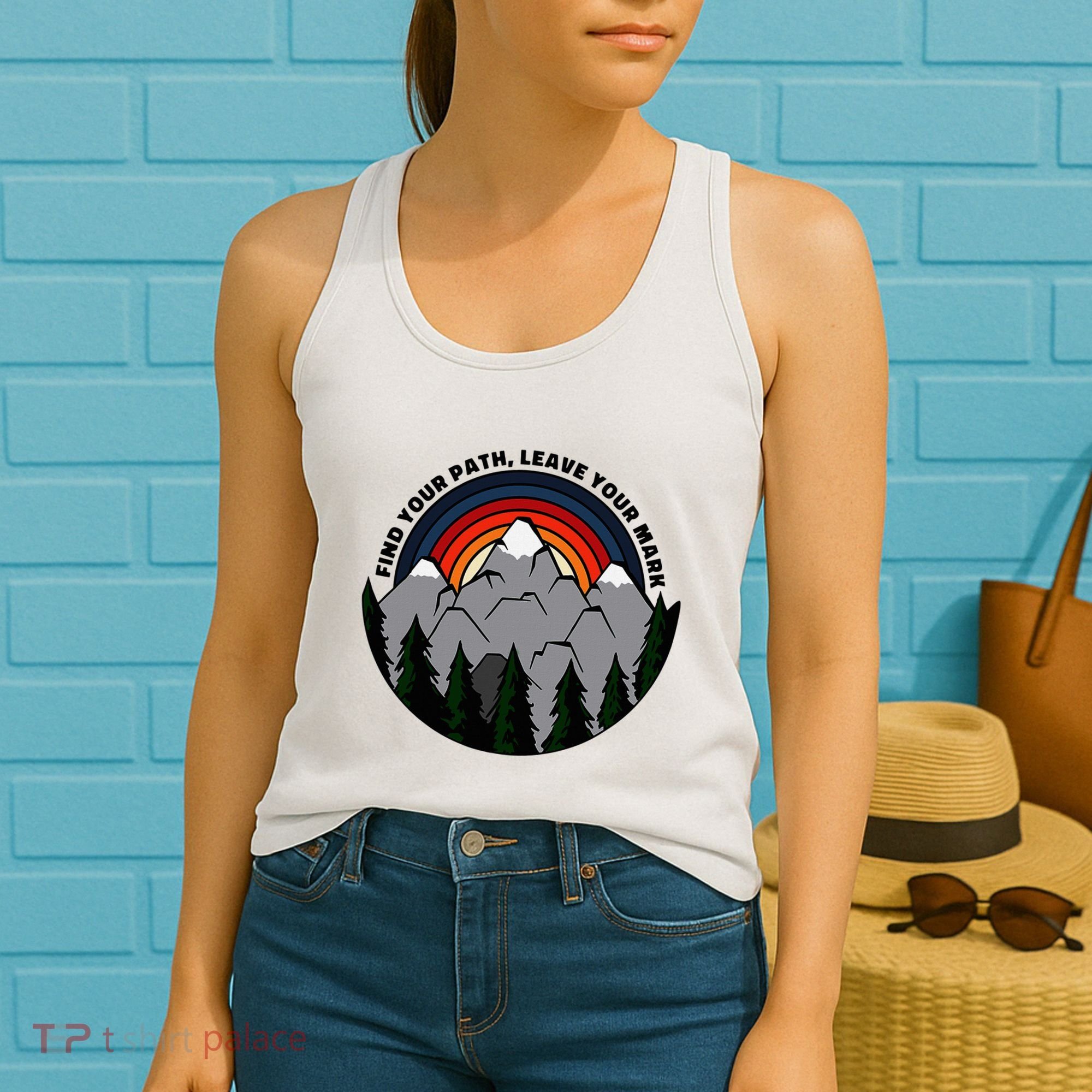 Find Your Path Leave Your Mark Outdoor Camping Retro Women's Tank Top
