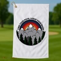 Find Your Path Leave Your Mark Outdoor Camping Retro Golf Towel thumb 1