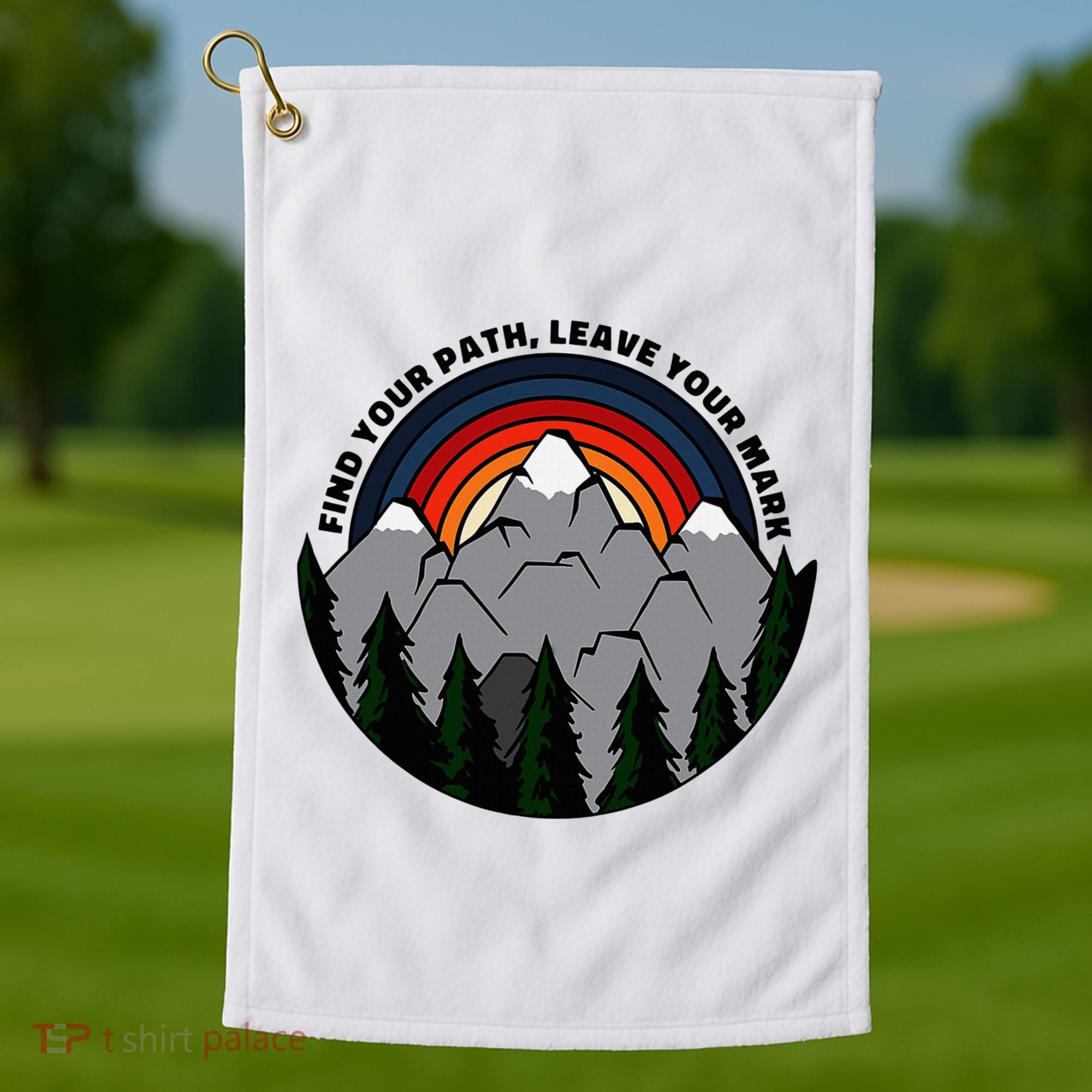 Find Your Path Leave Your Mark Outdoor Camping Retro Golf Towel