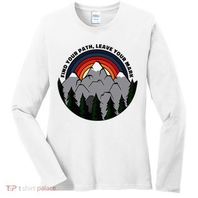 Find Your Path Leave Your Mark Outdoor Camping Retro Women's Long Sleeve Shirt