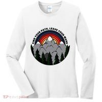 Find Your Path Leave Your Mark Outdoor Camping Retro Women's Long Sleeve Shirt thumb 0